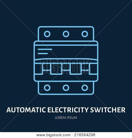 Automatic electricity switcher flat line icon. Vector sign of electrical service.