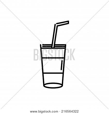 line smoothie beverage refreshness in the glass vector illustration
