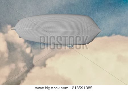 Dirigibile Flying In Cloudy Sky