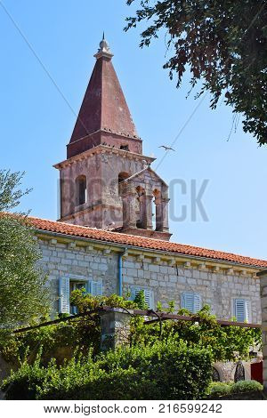 Church Tower in Sveti Andrija. Istria. Croatia.