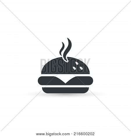 Fast food burger icon vector isolated silhouette symbol.