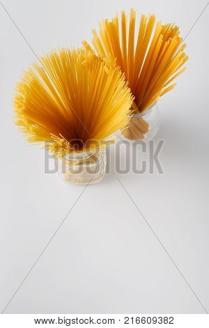 Spaghetti, Twine Bound, Stand Vertically Isolated On White Background