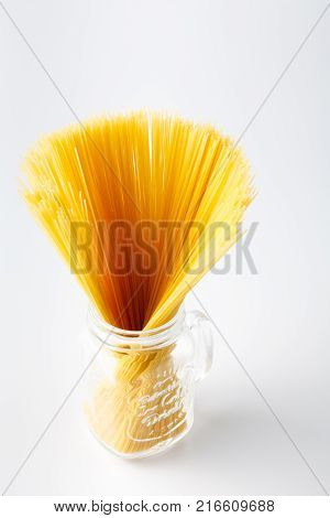 Spaghetti, Twine Bound, Stand Vertically Isolated On White Background