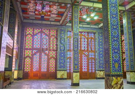 The Entrance Portal To Hazayer Mosque In Yazd
