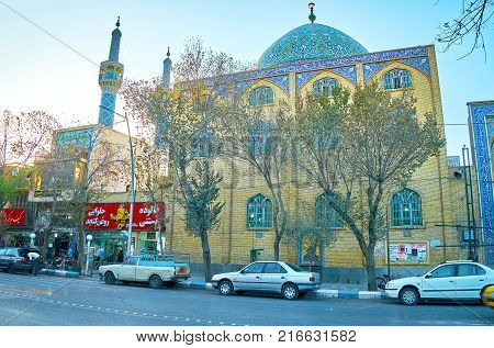 The Entrance Portal To Hazayer Mosque In Yazd