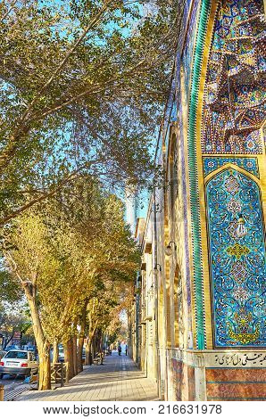The Entrance Portal To Hazayer Mosque In Yazd