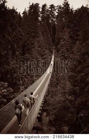 Capilano Suspension Bridge in Vancouver, Canada.