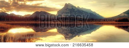 Vermillion Lake sunrise in Banff National Park in Canada