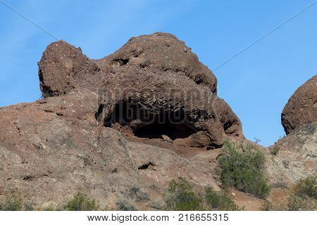 The unique rock formation in Papago Park