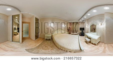 Minsk, Belarus - March 20, 2014: Full Spherical 360 Degrees Seamless Panorama In Equirectangular Equ