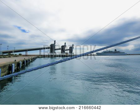 Silos on a Quay in Bridgetown Harbour at Barbados