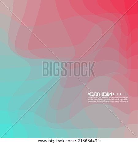 Distorted wave colorful texture. Abstract dynamical rippled surface. Vector stripe deformation background. Transition and gradation of color.