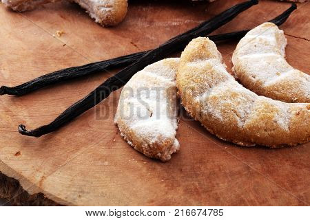 Vanille Kipferl cookies for christmas with sugar and vanille
