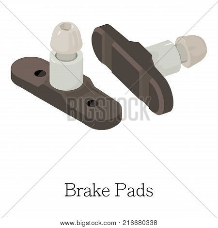 Brake pad icon. Isometric illustration of brake pad vector icon for web