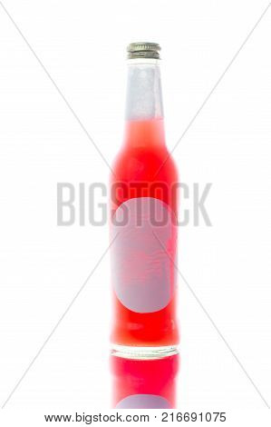 Red water bottle isolated white background.Red water bottle isolated white background.