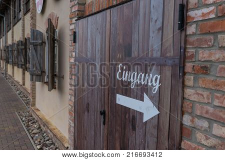 Germany / Koserow - October 21, 2017: Shop Karls in Koserow - entrance