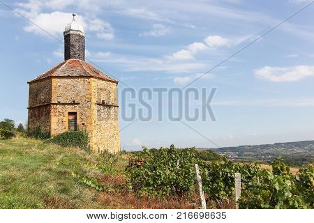 An old dovecote in Bagnols, Beaujolais, France