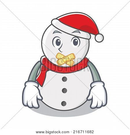 Silent snowman character cartoon style vector illustration