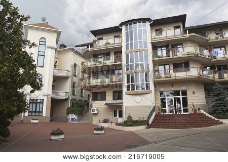 Dederkoy, Tuapse District, Krasnodar Region, Russia -14 July 2013: One of the buildings of the sanatorium 