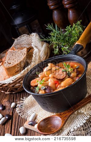 A Fresh And Tasty True Polish Baked Beans With Sausage