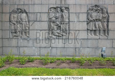 Petersburg, Russia - July 2, 2017: Piskaryovskoye Memorial Cemetery. Place Of Mass Graves Of Victims