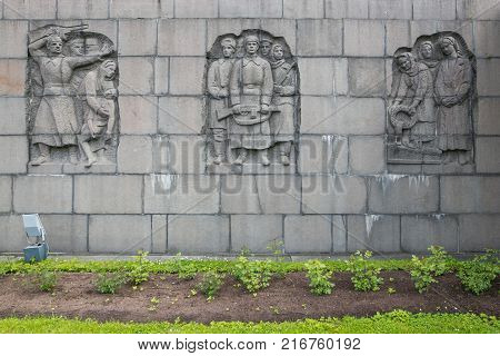 Petersburg, Russia - July 2, 2017: Piskaryovskoye Memorial Cemetery. Place Of Mass Graves Of Victims