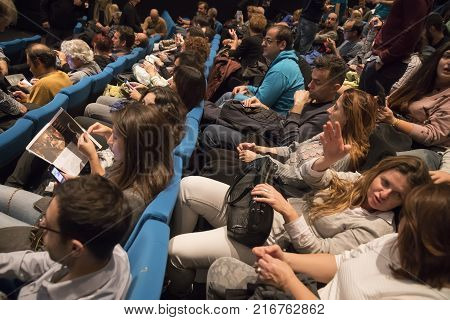 Spectators Watching In The Cinema