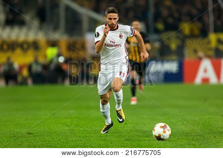 Uefa Europa League Game Between Aek Fc Vs Ac Milan