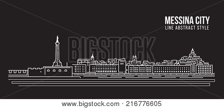Cityscape Building Line art Vector Illustration design - Messina city