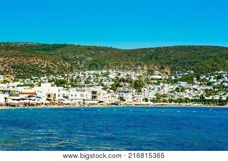 Panoramic view of Bodrum Aegean sea Turkey