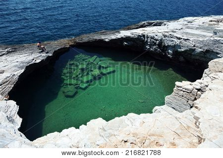 Giola Natural Pool on Thassos island, Greece