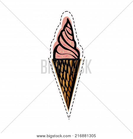 Isolated Vector Illustration In Patch Style. Great Design For Embroidery Sticker Or Pin.