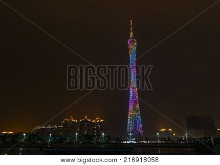 Night Scene Of Guangzhou Canton Tv Tower