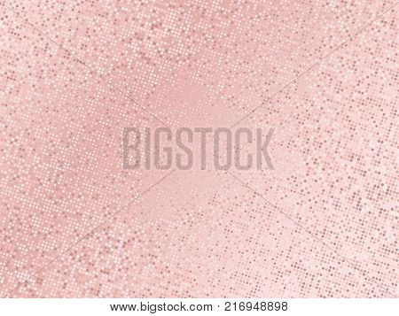 Rose Gold Sequins Texture. Abstract Halftone Background. Vector Golden Pattern Of Round Elements