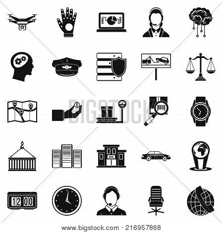 Full time work icons set. Simple set of 25 full time work vector icons for web isolated on white background