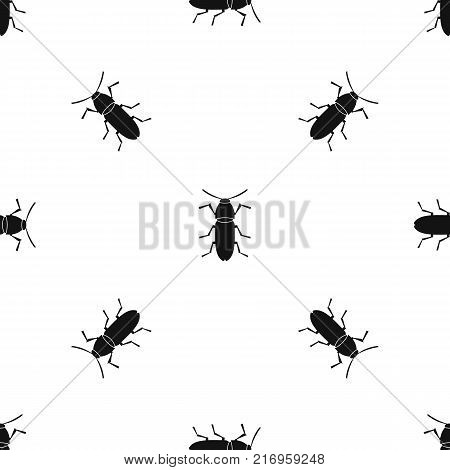 Cereal leaf beetle pattern repeat seamless in black color for any design. Vector geometric illustration