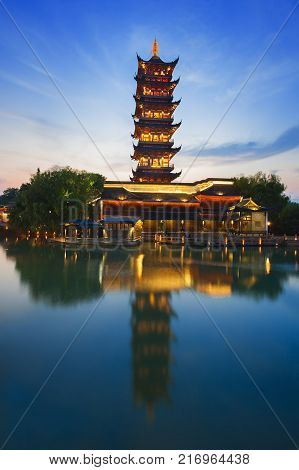 Wuzhen water village is Shanghai tourist attraction with more than 100000 visitors per year. Wuzhen is part of Tongxiang, northern Zhejiang Province, China.