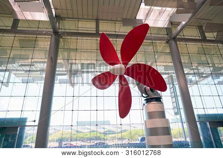 SINGAPORE - CIRCA APRIL, 2019: Daisy by Christian Moeller at Singapore Changi Airport.