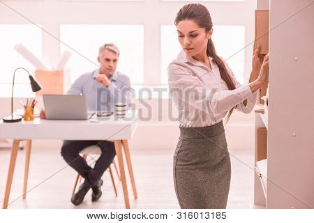 Young Female Employee Feeling Uncomfortable Because Of Her Boss
