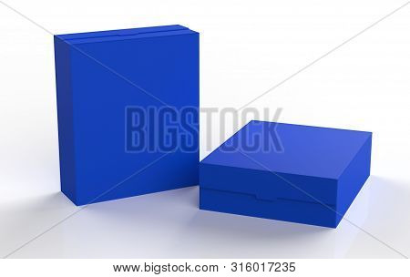 Realistic blank cardboard packaging boxes mock up isolated on white background. Can be use for medic
