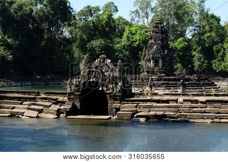 A Small Sanctuary Near The Baray. Neak Pean.