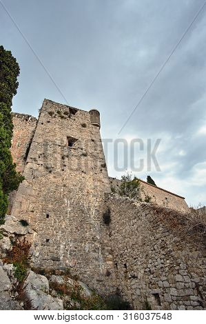 Stone Walls Of The Medieval Fortress Klis In Croatia