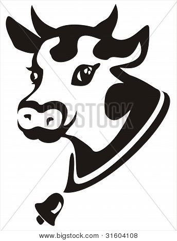 Hymyilevä lehmä muotokuva symboli