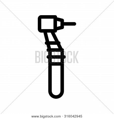 Stomatology Dentist Reamer Vector Thin Line Icon. Dentist Reamer, Crown Cutter Instrument Tool And D