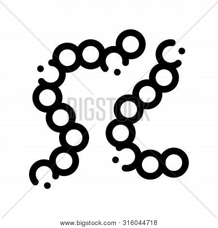 Biology Element Bacteria Vector Thin Line Icon. Unhealthy Organism Bacteria Parasite Linear Pictogra