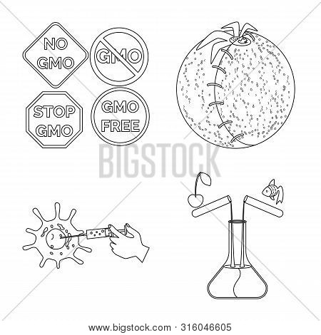 Vector Design Of Genetic And Science Symbol. Set Of Genetic And Organic Stock Symbol For Web.
