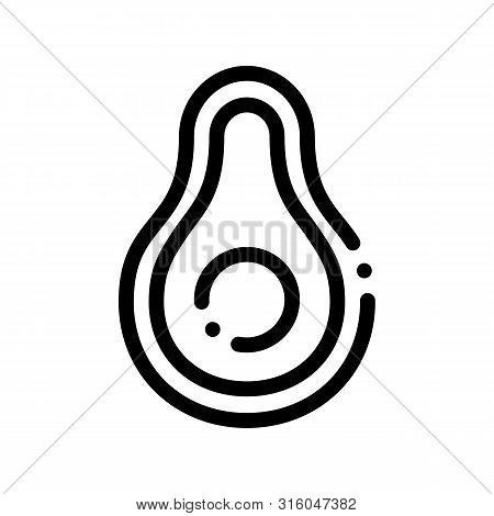Healthy Food Vegetable Avocado Vector Sign Icon Thin Line. Bio Eco Agriculture Avocado Alligator Pea