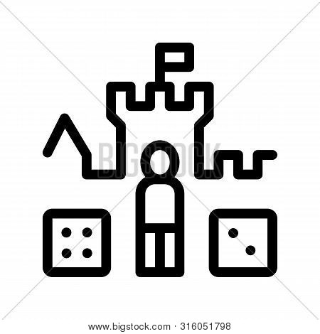 Interactive Kids Castle Personage Vector Sign Icon Thin Line. Castle, Character Figure And Glassie G