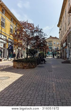 Petrich, Bulgaria - April 6, 2018: Walking People In The Center Of Town Of Petrich, Blagoevgrad Regi