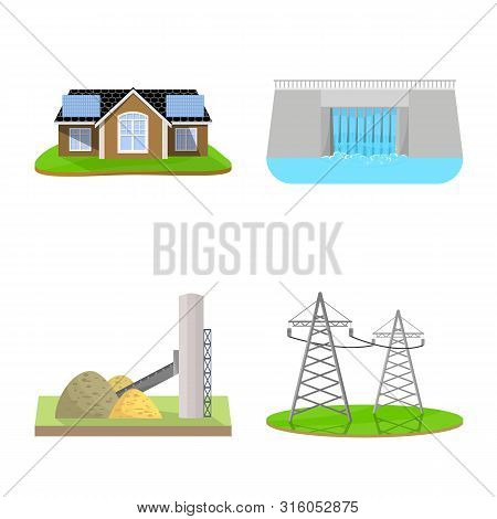 Vector Design Of Ecology And Nature Logo. Set Of Ecology And Planet Stock Vector Illustration.